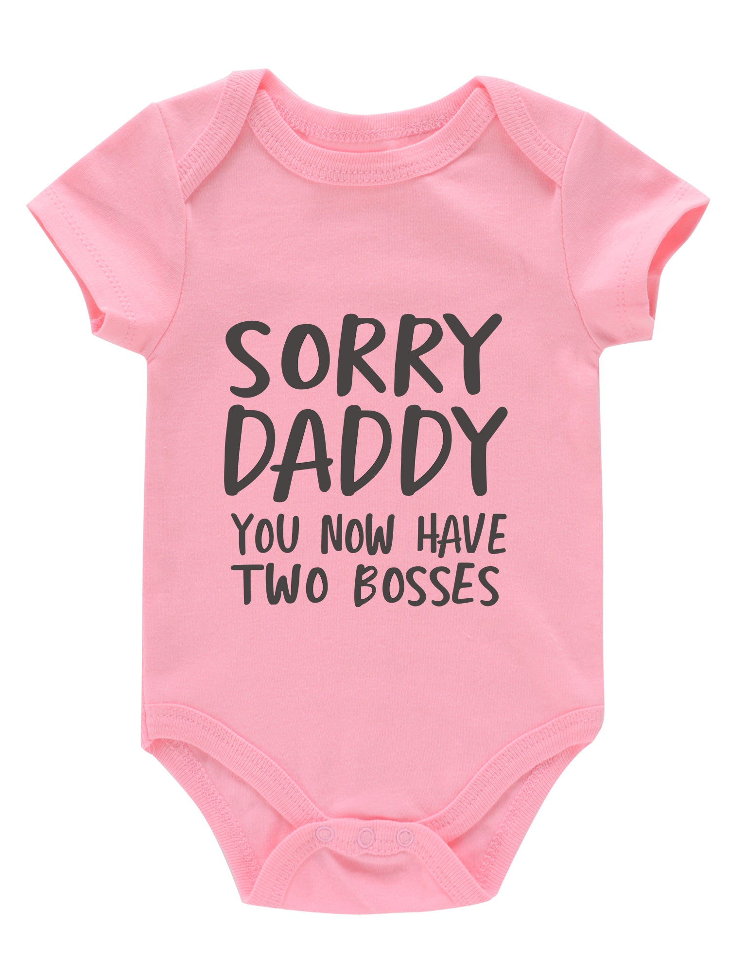 Newborn Infant Romper Letter Print Short Sleeve Bodysuit For Baby Girls