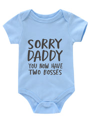 Newborn Infant Romper Letter Print Short Sleeve Bodysuit For Baby Girls