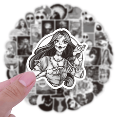 50pcs Christmas Horror Night Halloween Theme Waterproof Stickers DIY Materials