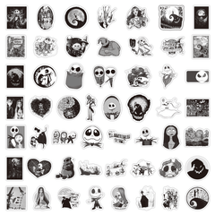 50pcs Christmas Horror Night Halloween Theme Waterproof Stickers DIY Materials