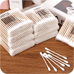100pcs Wooden Stick Double Head Swab Sanitary Beauty Stick
