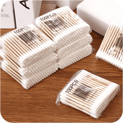 100pcs Wooden Stick Double Head Swab Sanitary Beauty Stick