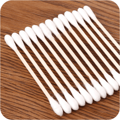 100pcs Wooden Stick Double Head Swab Sanitary Beauty Stick