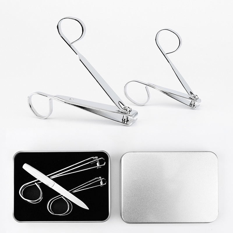 Large Carbon Steel Nail Clippers with Long Handle for Manicure