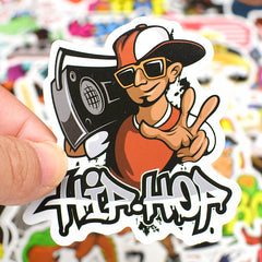 50Pcs Hip Hop Rock Doodle Stickers for Laptop Skateboard Car Decal