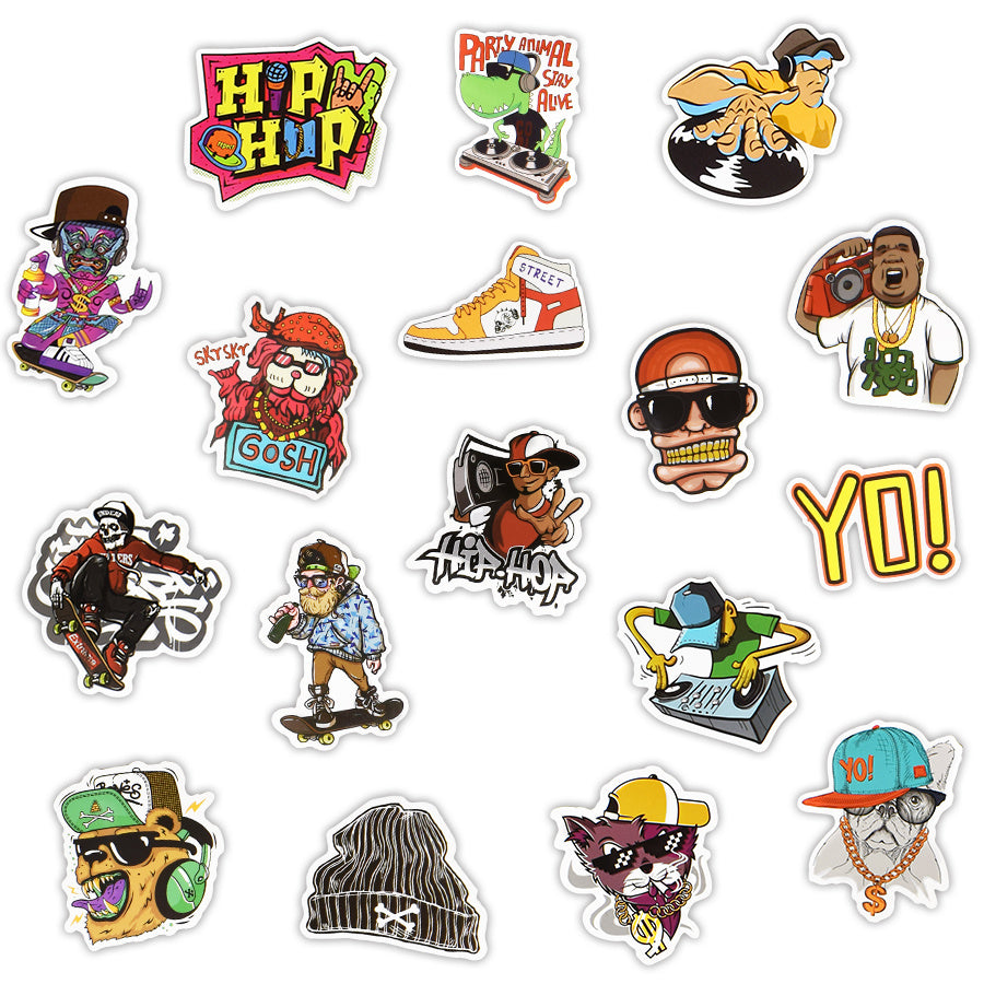 50Pcs Hip Hop Rock Doodle Stickers for Laptop Skateboard Car Decal