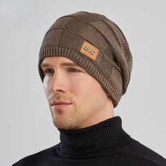 Men's Winter Fleece Knitted Hat - Warm Pullover Hat
