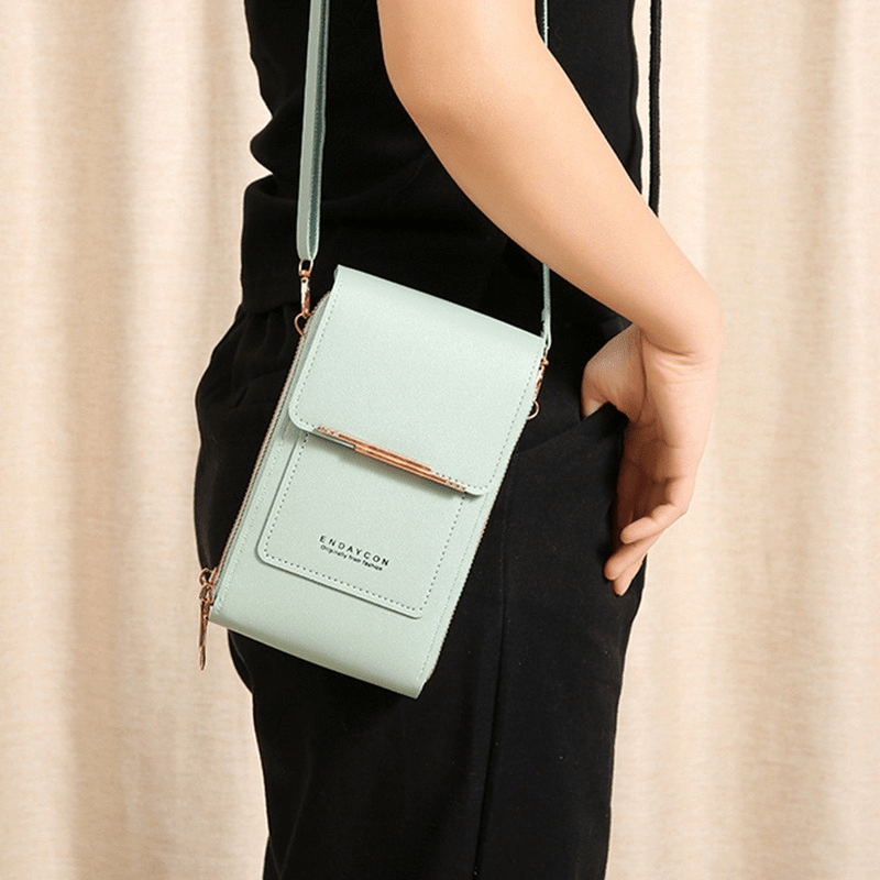 Women's Crossbody Bag Double Layer Shoulder Bags Touch Screen Phone Bags