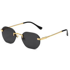Men's Metal Rimless Sunglasses Gradient Metal Multicolor Sunglasses
