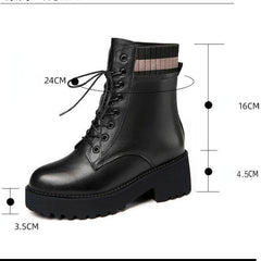 Women's Platform Combat Boots Lace Up Ankle Boots