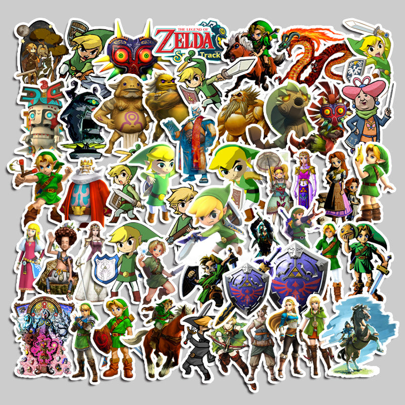 50pcs Cartoon Anime Doodle Stickers for Kids & Students