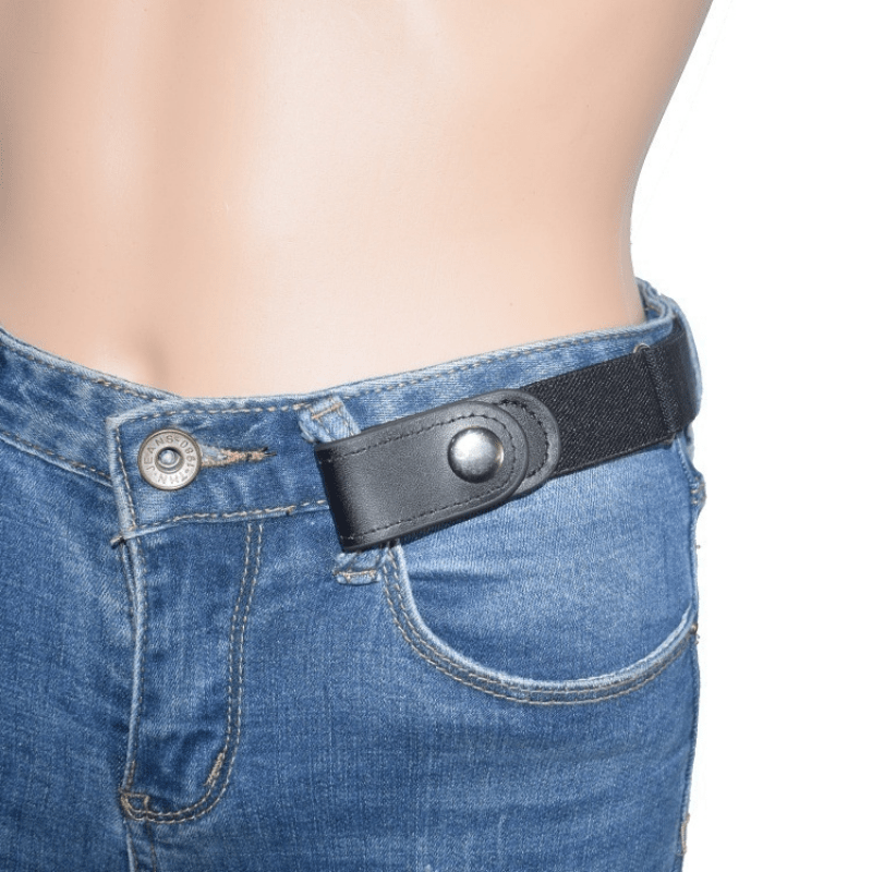 Men's No Buckle Elastic Waist Belt Casual Adjustable Elastic Buckle Belt