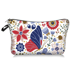 Floral Pattern Cosmetic Bag Zipper Organizer Toiletry Bag