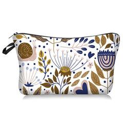 Floral Pattern Cosmetic Bag Zipper Organizer Toiletry Bag