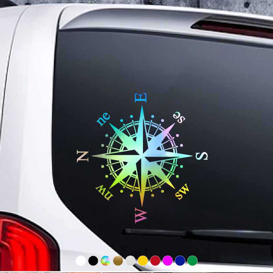 Reflective Compass Car Sticker Vinyl Decal - Self Adhesive