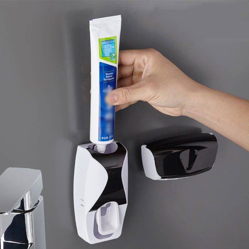 Automatic Toothpaste Dispenser and Toothbrush Holder