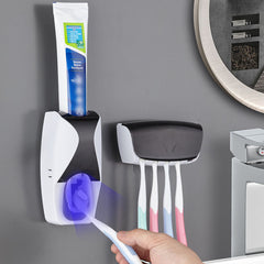 Automatic Toothpaste Dispenser and Toothbrush Holder