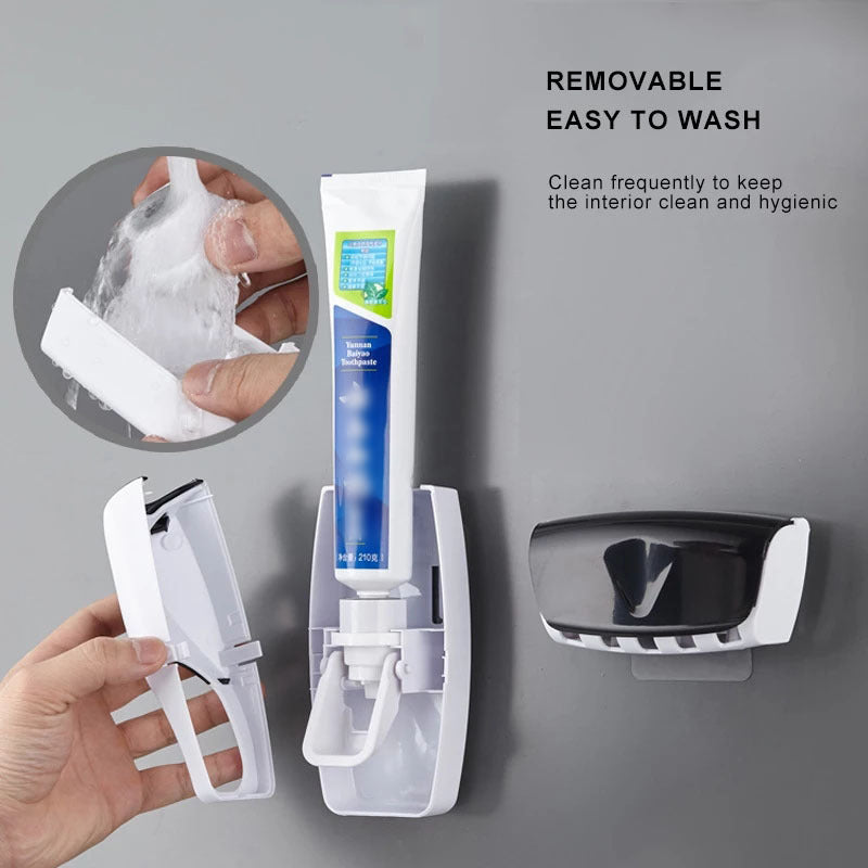 Automatic Toothpaste Dispenser and Toothbrush Holder