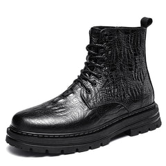 Men's Crocodile Print Zipper Boots Outdoor Non Slip