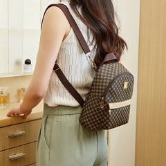 Geometric Pattern Backpack with Metal Decor for Work & Outdoor