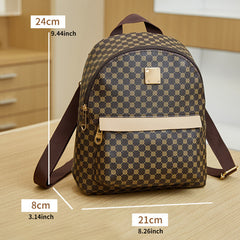 Geometric Pattern Backpack with Metal Decor for Work & Outdoor