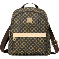 Geometric Pattern Backpack with Metal Decor for Work & Outdoor