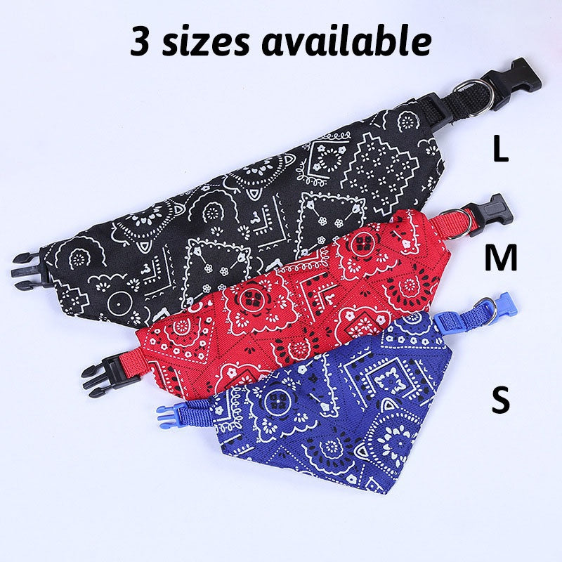 Stylish Printed Dog Bandanas with Buckle - Keep Your Pet Clean and Fashionable