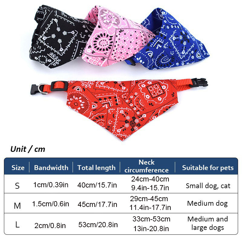 Stylish Printed Dog Bandanas with Buckle - Keep Your Pet Clean and Fashionable