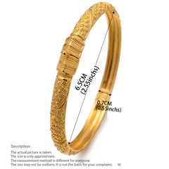 24K Plated Ethiopian Golden Bangles For Women African Dubai Jewelry