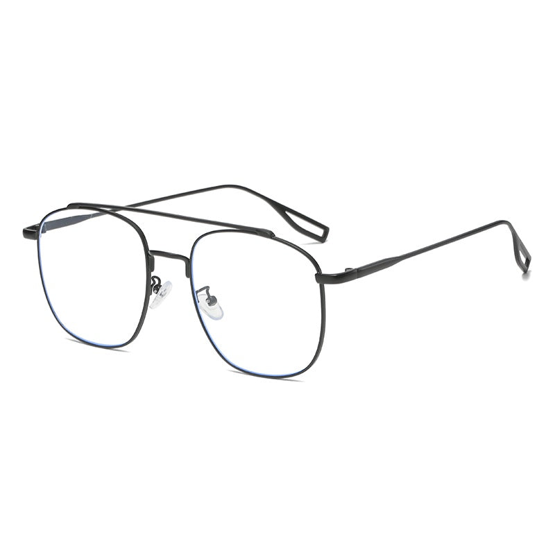 Double Bridge Square Aviator Sunglasses Metal Gradient Golf Driving Eyewear