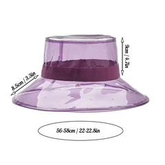 Clear Bucket Hat Women Sun Visor Waterproof Rain Transparent Plastic Wide Brim