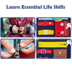 Busy Board Felt Toy Educational Learning Sensory Recognise Time Toy