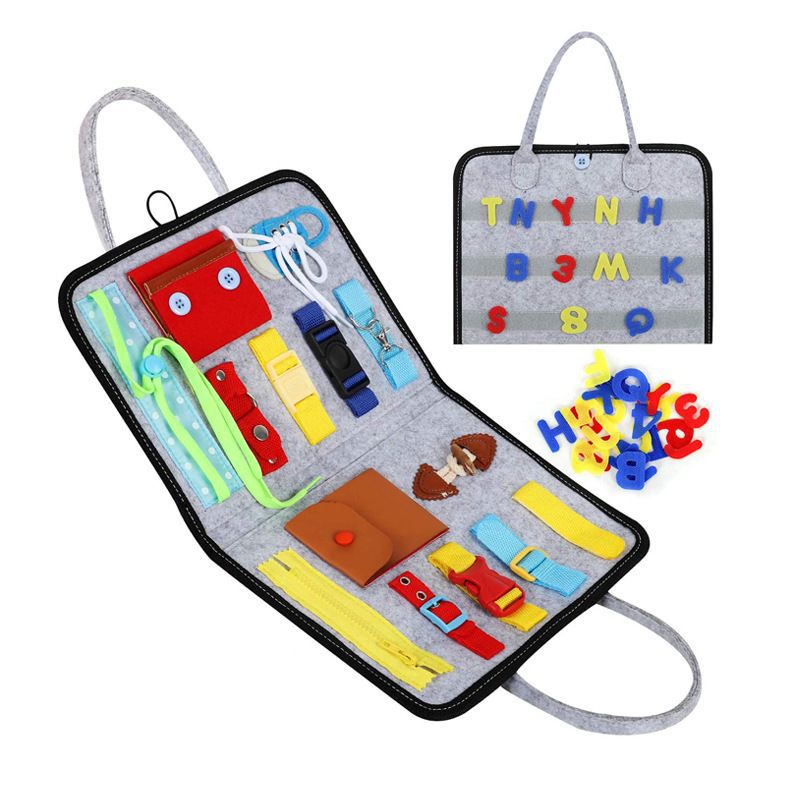 Busy Board Felt Toy Educational Learning Sensory Recognise Time Toy