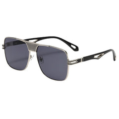 Gradient Metal Hollow Temple Sunglasses UV400