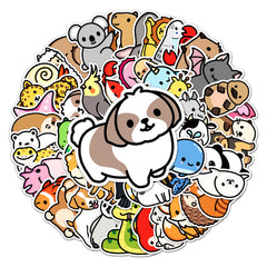 50pcs Cartoon Animal Graffiti Anime Self-adhesive Stickers Waterproof Decorative