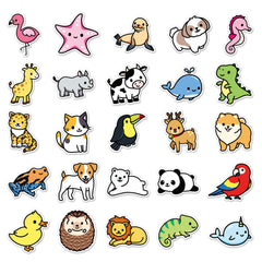 50pcs Cartoon Animal Graffiti Anime Self-adhesive Stickers Waterproof Decorative