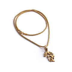 Punk Hollow Dragon Pendant Chain Necklace
