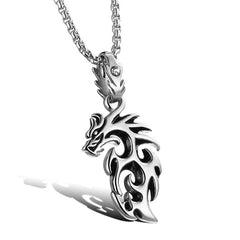 Punk Hollow Dragon Pendant Chain Necklace