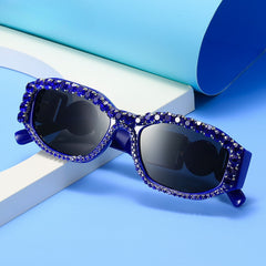 Vintage Rhinestone Sunglasses Y2K Sunshade Fishing Eyeglasses