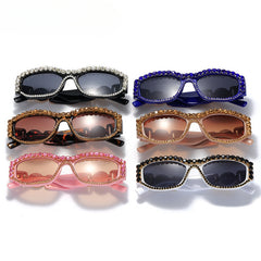 Vintage Rhinestone Sunglasses Y2K Sunshade Fishing Eyeglasses