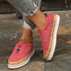 Women's Hollow Out Flat Loafers Soft Slip On Walking Shoes