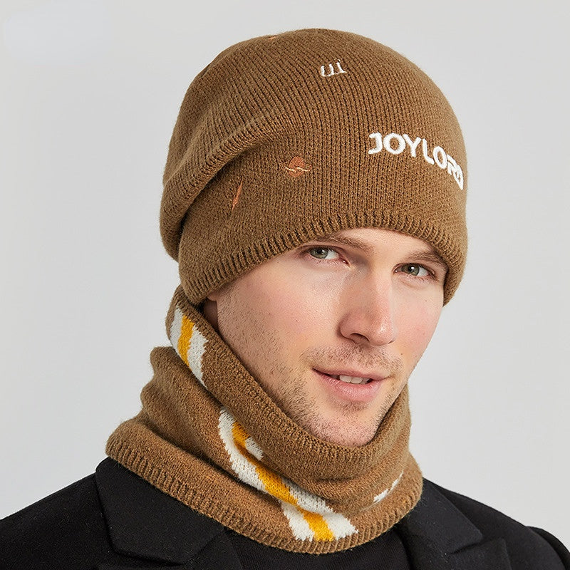 Men's Fleece Knitted Hat Warm Pullover Hat 6 Colors