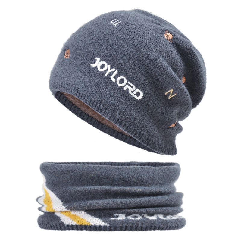 Men's Fleece Knitted Hat Warm Pullover Hat 6 Colors