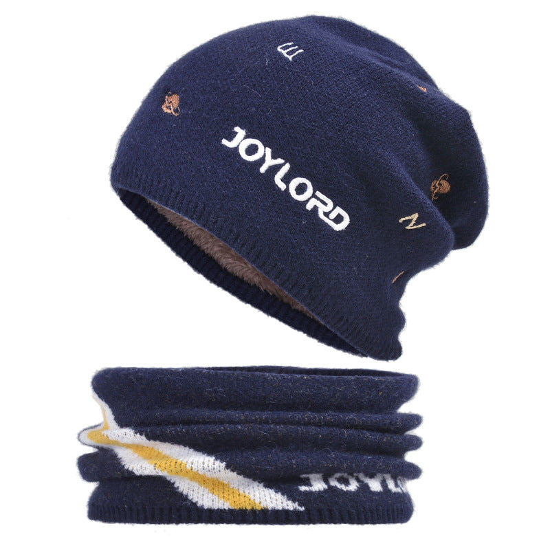Men's Fleece Knitted Hat Warm Pullover Hat 6 Colors
