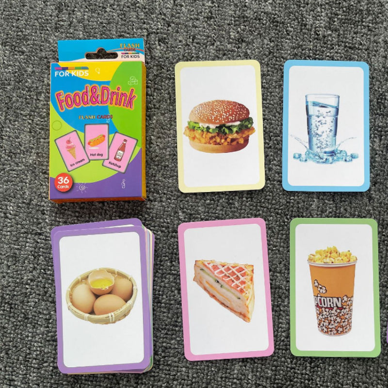 36pcs Double Sided Flash Cards for Kids' Cognitive Development