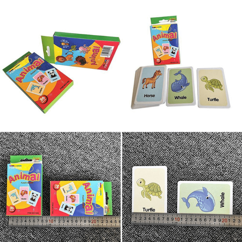 36pcs Double Sided Flash Cards for Kids' Cognitive Development