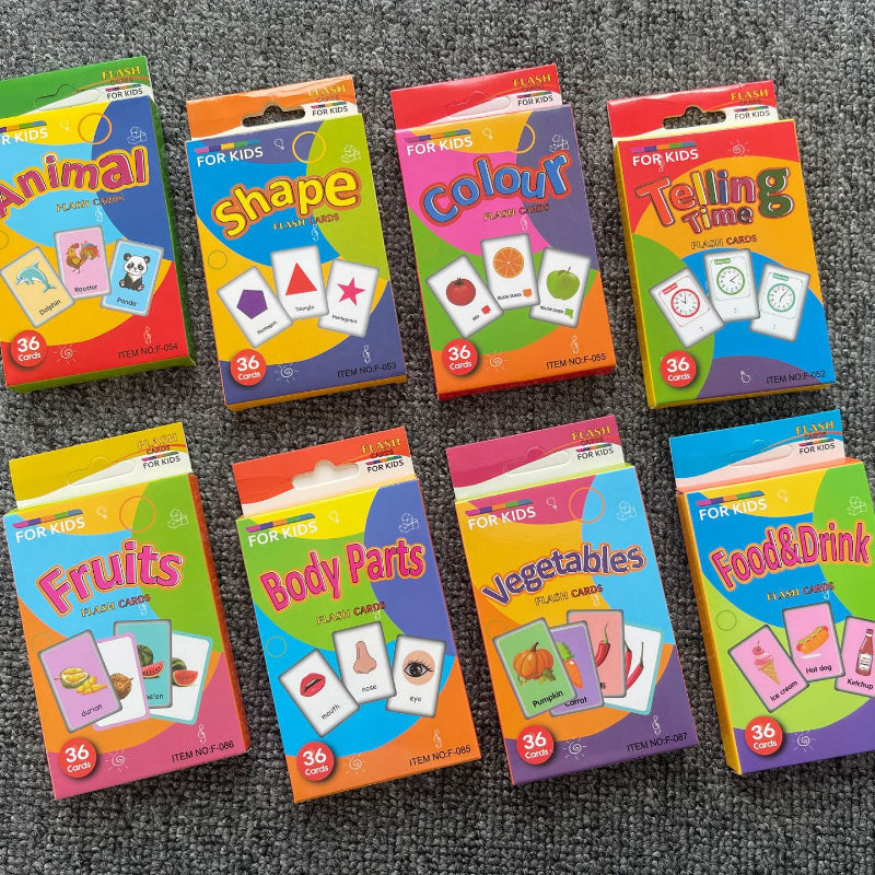 36pcs Double Sided Flash Cards for Kids' Cognitive Development