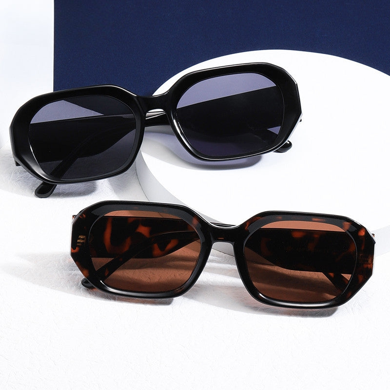 Vintage Polygonal Frame Sunglasses UV Protection Sunshade Eyewear