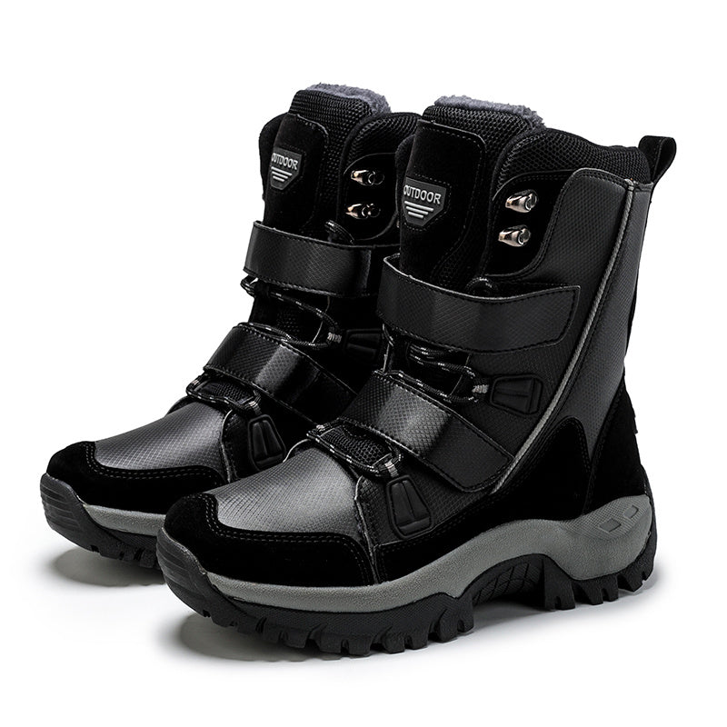 Women's High Top Hook And Loop Snow Boots Winter Warm Plush Snow Boots