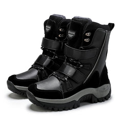 Women's High Top Hook And Loop Snow Boots Winter Warm Plush Snow Boots